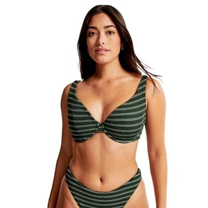 NEW Abercrombie & Fitch Curve Love High Apex Underwire Bikini Top Green Size 2XS - Picture 1 of 3