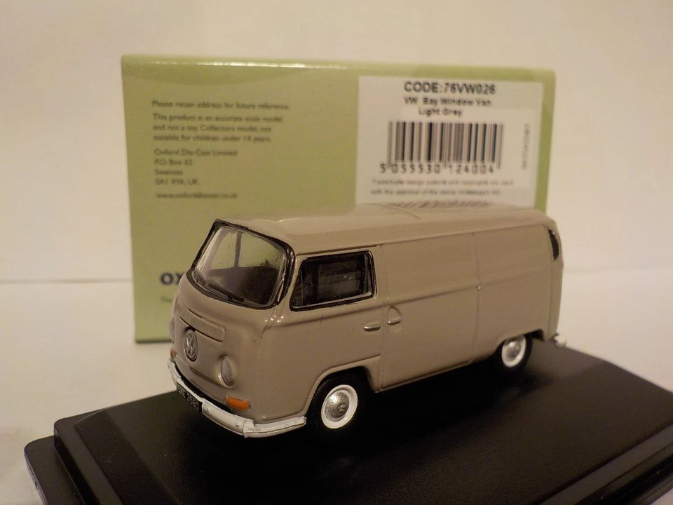 Vw Bay Window Van cinza claro, Oxford Diecast 1/76 Novo Dublo, Escala Ferroviária - Imagem 1 de 1