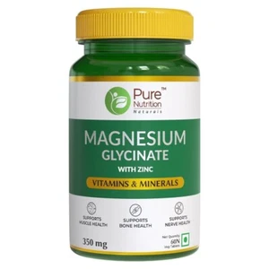 Pure Nutrition Magnesium Glycinate Supplement with Zinc for Bone, Muscle 60 caps - Picture 1 of 7