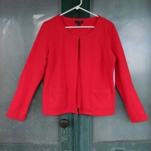 Tribal NWT Women's Scarlet Herringbone Open Front Jacket, Size Medium - Picture 1 of 3