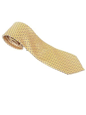 全新 Canali 黄色设计 100% 真丝领带 意大利制造-缺陷 — 第 1/4 张图片