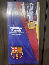 FC Barcelona Soccer Drapery Panels  & Tie-Backs 82 x 63 Curtain Bedroom Blinds