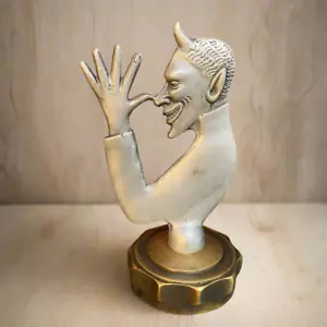 Devil Radiator Cap Cast Iron With Solid Brass Cap (5.5" x 2.4") - Picture 1 of 9