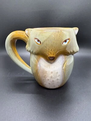 Taza de té café de gres Gibson Home Fox mango de cola piel elevada en 3D Foto 1 de 4