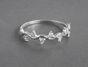 14 Karat Gelbgold Diamantwellenband Verlobungsband Diamantring für Frauen - Bild 1 von 5