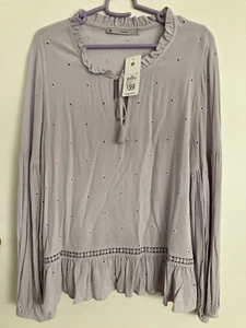Gorgeous soft ladies lilac top - Brand New With Tags - size 14 - Picture 1 of 3
