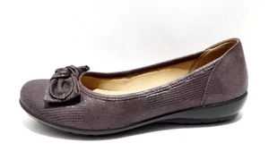 Hotter Jewel Lizard Size 4.5 UK Violet Purple Leather Comfort Flats - Picture 1 of 5