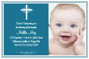 10 Invitaciones Personalizadas para el Día de la Comunión con Foto Propia Bautizo - Imagen 1 de 24