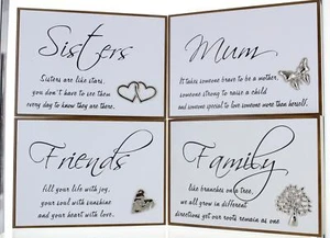 Wooden Frame Wall Freestanding Verse Plaque 3D - 6 Designs Family, Friends, Mum - Picture 1 of 15