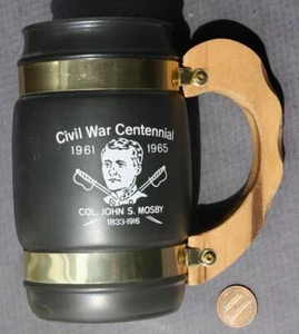 1961-65 Civil War Confederate Colonel John S Mosby's Raiders Siesta Ware Stein + - Picture 1 of 1