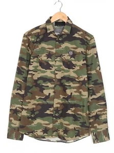 RRP €540 PHILIPP PLEIN Camouflage Shirt Men Size M Platinum Cut Long Sleeve - Picture 1 of 9