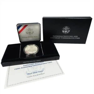 1996-P Proof $1 Smithsonian Institution Silver Commemorative Set Box, OGP & COA - Picture 1 of 3