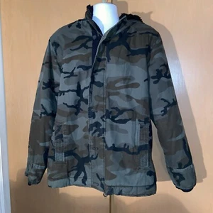 Surplus Winter Jacket Camo Woodland Hood Mens L Grandpa Core Cottage Core #fhc - Picture 1 of 15