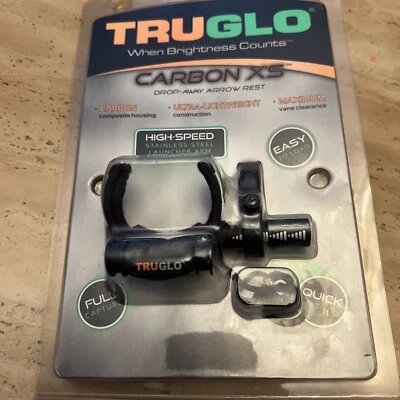 NEW TRUGLO TG625B CARBON XS DROP AWAY ARROW REST RH BLACK - Image 1 of 2