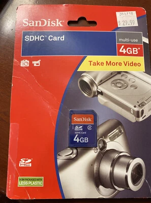 SanDisk 4GB Memory Card Opened Package MPN:SDSDB-4096-A11 - Image 1 of 3