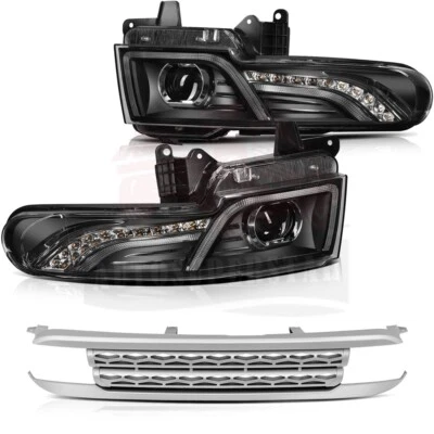 Pair Black Front Headlights Assembly For 2007-14 Toyota FJ Cruiser Projector - Image 1 of 4
