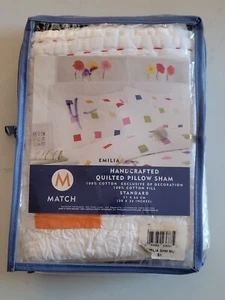 Match Emilia weißes Konfetti Standard gesteppter Kissenbezug - 20" x 26" - neu neu in Verpackung - Bild 1 von 3