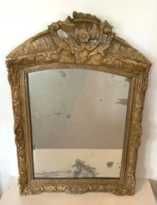 Miroir Louis XV en bois sculpté doré Trumeau de cheminée XIX siècle - Imagen 1 de 9