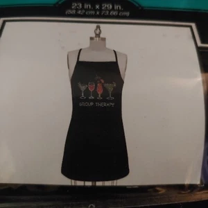 Special Edition Bejeweled Apron Features "Cocktail Therapy" Attractive & Fun - Picture 1 of 5