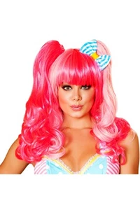 Sexy Adult Women Bow Cute Pink Strawberry Wig Halloween Outfit Accessory - Picture 1 of 3