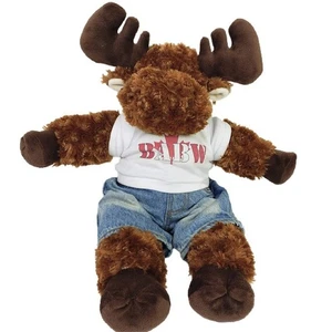BABW Canadian Moose Plush Stuffed Animal Brown White T Shirt Jeans - Picture 1 of 9