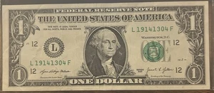 2021 $1 Dollar Birthday Note Federal Reserve Serial # L19141304F APR 13 1914 - Picture 1 of 2