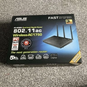 ASUS RT-AC66U Dual Band Gigabit Wireless Router 802.11ac AC1750 WIFI Internet - Picture 1 of 2