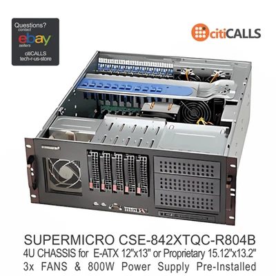 Superchasis Supermicro CSE-842XTQC-R804B 4U 9 bahías con fuente de alimentación 800 W eATX ATX Foto 1 de 3