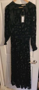 Dress Long Black Biba Event Velour Size 12 Luxurious A-Line NWT - Picture 1 of 8