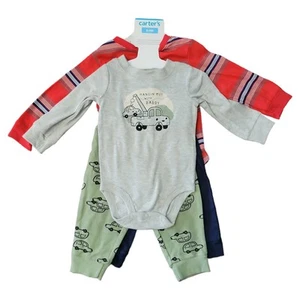 Carter's Boy's Baby & Toddler 4 Piece Long Sleeve & Jogger Pant Warm Outfit Set - Picture 1 of 2