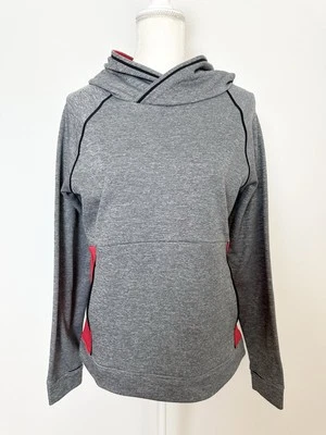 Champion Mujer Sudadera con Capucha Talla M Gris Rojo Bolsillo Manga Larga Agujeros para los Pulgares Foto 1 de 4