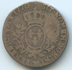Louis XV (1715-1774) 1/5 Ecu de Bearn with bandeau 1770 Pau - Picture 1 of 2