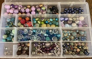 Jewelry Bead Lot / Jewelry Making Supplies / Purple / Gold / Bracelet / Necklace - Picture 1 of 10