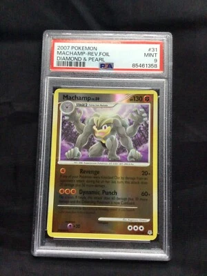 Pokemon Cards: Diamond and Pearl Reverse Holo: Machamp 31/130 PSA 9 - Image 1 of 4