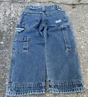 Vintage Levi's Carpenter Gr.6 Skater Jungen Baggy breite blaue Jeans W18-22 L16 Distressed