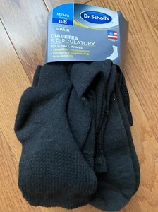 NIP - Dr Scholls Mens Diabetes Circulatory Socks 6 Pair Mens Sz 13-15 Black NWT - Picture 1 of 3