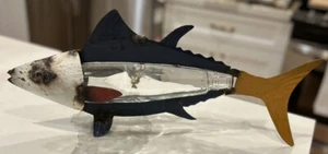 Recycled Bottle And Metal Fish Art 20x9.5” - Picture 1 of 8