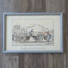 Voiture De Nicholas Jose Cugnot Hand Colored Etching Framed Early Automobile