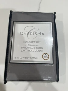 Charisma Luxe Comfort 500 Fadenzahl zwei Standard Kissenbezüge grau. Nagelneu! - Bild 1 von 4
