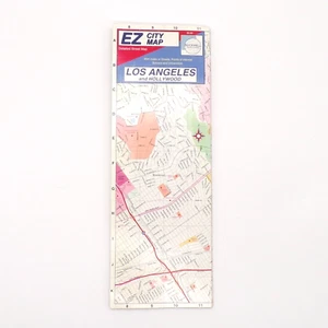 VTG 1999 EZ City Map Los Angeles Hollywood Detailed Street Ephemera Paper Crafts - Imagen 1 de 12
