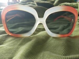 Vintage Butterfly Sunglasses - Rose Red Lemon Tequila Sunrise Ombre - Italy