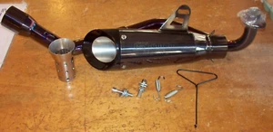 YOSAYUSA Motorcycle Exhaust Pipe 2" Inlet Slip On Mid Link Tail Muffler Silencer - Foto 1 di 3