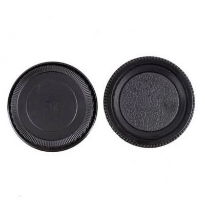 Black Body Cap& Lens Rear Cap-Kit for Pentax K Mount SLR DSLR Camera PK Set USA - Image 1 of 4