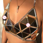 Festival Sexy Metal Chain Tank Top Sparkly Diamonds Hollow Sequin Party Halter
