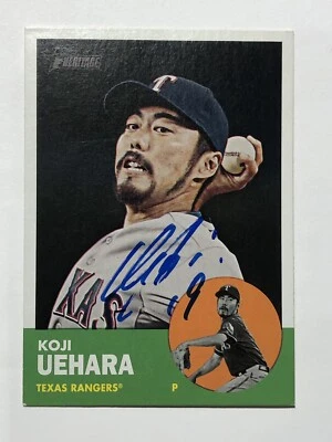 Tarjeta Topps Heritage 2012 autógrafo firmado por Koji Uehara Texas Rangers Foto 1 de 2