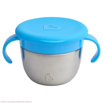 Snack Munchkin + Receptor de bocadillos de acero inoxidable con tapa - Azul Foto 1 de 3