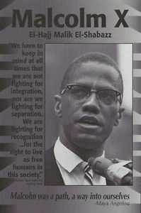 Postcard Malcolm X - Portrait - El-Hajj Malik El-Shabazz (Black Muslim) MINT - Picture 1 of 2