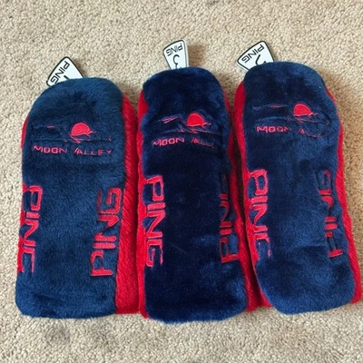 PING Moon Valley Phoenix Arizona Plush Wood Golf Club 1 3 5 Head Covers Red Navy - Image 1 of 4