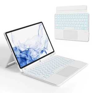 Nimin Keyboard Case Samsung Tab S9+ 12.4” w/ Trackpad S Pen Holder White Backlit - Picture 1 of 2