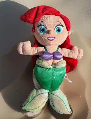 Disney World La Sirenita Beanbag Muñeca de peluche Princesa Ariel 12" Foto 1 de 4